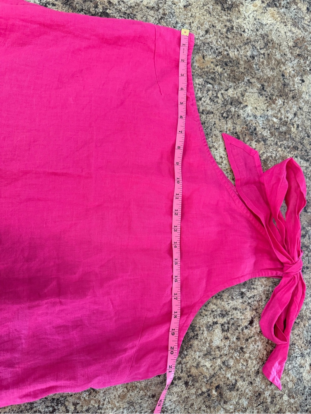 NWT J Crew Pink Fuchsia One Shoulder Linen Shift Dress With Bow Size XL Preppy - Picture 7 of 8